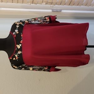 Burgundy top